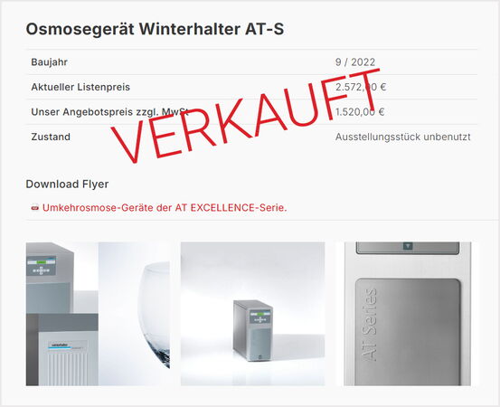 Ein Gebrauchtgerät - bereits verkauft